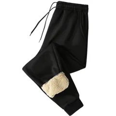 [CALM.st] スウェットパンツ イージーパンツ メンズ 暖パン 裏ボア 厚手 防寒 防風 カジュアルパンツ アウトドア ルームウエア シンプル 無地 ゆったり ウエア 極暖 楽 コスパ ボトムス ラフ 部屋着 モノトーン ルーム [ブラック] [2XL]