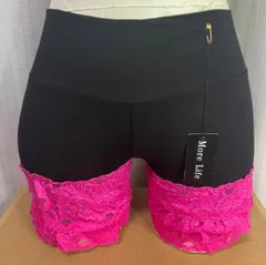 【訳あり/タグなし】Mサイズ　フリル付き　スパッツ　(ピンク)