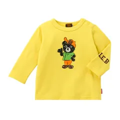 新品 [ミキハウス] ミキハウスダブルビー 長袖Ｔシャツ 無地 くま 男の子 女の子 ベビー キッズ 子供服 通園 通学 61-5201-687 90cm 黄