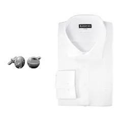 新品 [スマートビズ] 完全ノーアイロンワイシャツ カフス セット プレミアムニットシャツ 形態安定 ストレッチ カフス付き おしゃれ メンズ 3.セミワイドカラー 丸カフス
