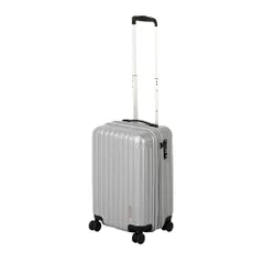 新品 キャプテンスタッグ(CAPTAIN STAG) スーツケース キャリーケース キャリーバッグ 超軽量 TSAロック WFタイプ ダブルホイール 360度回転 ダブルファスナータイプ Sサイズ シルバー UV-96