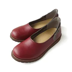 新品 [やさしい靴工房 Belle & Sofa] スリッポン レディース 疲れない 立ち仕事 軽量 歩きやすい 痛くない 2way ストラップ 日本製 PLANT (レッド 24.5 cm)