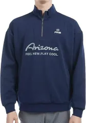 新品 [ピン アパレル] メンズ 長袖 ハイネックシャツ (ストレッチ・ハーフジップ) / ゴルフ / 621-4266905 120_ネイビー LL