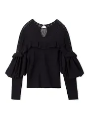 新品 [スナイデル] ドッキングフリルニットプルオーバー SWNT244182 レディース NVY Free Size