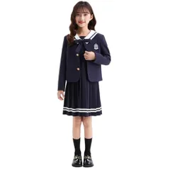 新品 [Ymgot] キッズ 女の子 入学式 卒業式 スーツ フォーマル 制服 ジャケット ワンピース セットアップ 卒服 発表会 結婚式 (JP 身長 140 ネイビー)
