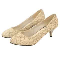 [3MDGHD] パンプス レース 靴 シューズ レディース ローヒール 歩きやすい 履きやすい 華やか パーティー 結婚式 人気 定番 (ホワイト, 日本の靴のサイズ寸法, 大人, 数値, 23.5 cm) [ホワイト] [23.5 cm]