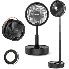 Keynice 扇風機 折り畳み 無段階伸縮式 リビング 首振り 卓上扇風機 dcモーター USB充電式 コードレス タイマー付き 静音 リモコン付き 7200mAh電池 節電 高さ自由調節 4段階風量調節 小型 コンパクトに収納 室内 アウトドアに適用 KN