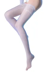 [TOMOTHY] ニーハイストッキング 光沢ストッキング ガーター 光沢 セクシー 光沢パンスト ホワイト [ホワイト] [Free Size]