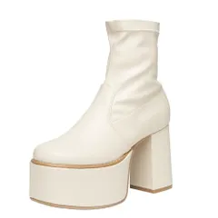 新品 厚底ストレッチショートブーツ