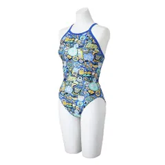 新品 MIZUNO(ミズノ) 水泳 水着 フィットネス ミニオン エクサースーツ ミディアムカット N2MAC295 ウィメンズ Sサイズ ブルー