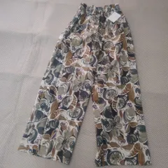 未使用　タグ付き　Clair Lune　イージーパンツ　花柄　総柄　オフホワイト　綿100%　フリーサイズ