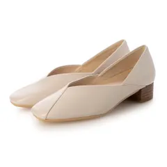 新品 切り替えデザインローヒールパンプス