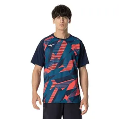 新品 テニス バドミントン ゲームシャツ 半袖 吸汗速乾 ダイナモーションフィット 日本バドミントン協会公認 男女兼用 62JAB024 ユニセックス大人 ドレスネイビー XS