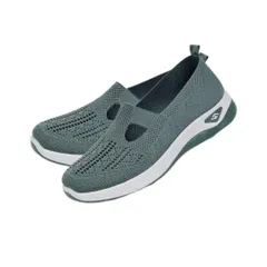 [DeerLuxe] スニーカー ウォーキング シューズ スリッポン レディース 軽量 通気 滑り止め (B.グリーン, 日本の靴のサイズ寸法, 大人, 数値, 23.0 cm) [B.グリーン] [23.0 cm]