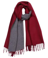 [Elixio] [エリクシオ] マフラー ストール レディース 大判 リバーシブル カシミヤタッチ 柔らかい あたたかい コンパクト 可愛い お洒落 上品 無地 プレゼント 秋 冬 (バーガンディ×グレー) [バーガンディ/グレー]