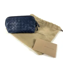 BOTTEGA　VENETA　ボッテガベネタ　132533　V001N　小物　コスメポーチ　ミニポーチ　イントレチャート　ネイビー　保存袋付のサムネイル