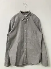 URBAN RESEARCH ROSSO シャツ/ブラウス M グレー コットン 無地 長袖 ミドル丈 ボタンダウン