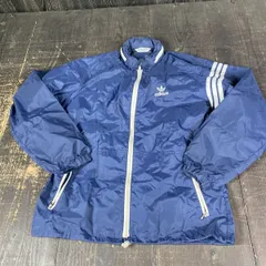 B0085 adidas ナイロンジャケット アディダス ビンテージ ネイビー アディダスオリジナルス ヴィンテージ ウィンドブレーカー/M2