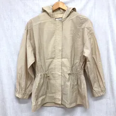 ナチュラルビューティーベーシック 2way 洗濯機洗い可 綿ナイロン マウンテンパーカー ノーカラージャケット 袖ゴム入り M ベージュ