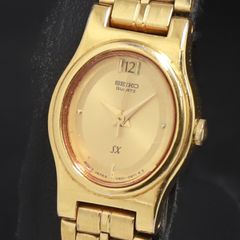 極美品 稼働品 SEIKO SX クォーツ 新品電池 ゴールド レディース