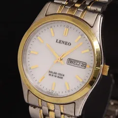 動作品 LENEO レネオ ソーラー 腕時計 メンズ レネオ 腕時計 ソーラー ホワイト LEM003 メンズ LENEO 中古 : Rehello