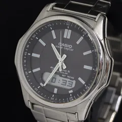 稼働 カシオ ウェーブセプター WVA-M630 タフソーラー 黒文字盤 アナデジ メンズ腕時計 KRH 2000000 NSK