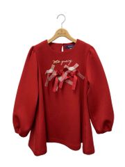 フォクシーブティック 45101 カーディガン 38 レッド シルク混 Vネック