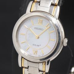 極美品】SEIKO ソーラー マザーオブパール文字盤 V110-0AC0 レア 