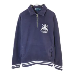 Polo by Ralph Lauren ポロ ラルフローレン ハーフジップ スウェット ネイビー(メンズ L)中古 古着 X4416