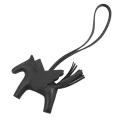 エルメス バッグチャーム ロデオPM ペガサス ブラック ラムスキン U刻印 黒 ソーブラック
