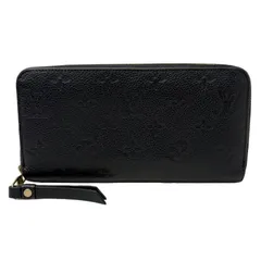 LOUIS VUITTON ルイヴィトン ジッピーウォレット M60571 ノワール モノグラム アンプラント レザー 長財布 レディース 【中古】 22602K118
