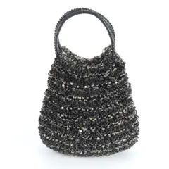 美品 アンテプリマ ワイヤーバッグ 編み込み ハンドバッグ トート ブラック 黒 レディース EUM DP35-3【中古】