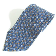 美品 BVLGARI ブルガリ セッテピエゲ シルク 小紋柄 ネクタイ ネイビー メンズ 古着 中古 USED