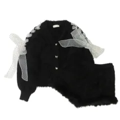 美品 24aw snidel HOME スナイデル ホーム セットアップ ルームウェア パジャマ リボンカーディガン ショート パンツ 黒 ブラック レディース 古着 中古 USED