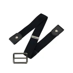 [レグエイト] ゴム ベルト レディース バックル 楽々 カジュアル ストレッチ バックルレス 韓国 便利 体型カバー 伸縮 調節 自在 5色展開 (ブラック) [ブラック]