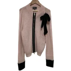 美品 EMPORIO ARMANI エンポリオアルマーニ モヘア シャギー ジップ ニットジャケット サイズ40 ピンク レディース 古着 中古 USED