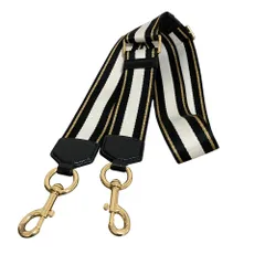 良品 MARC JACOBS マークジェイコブス ショルダーストラップ ホワイト×ブラック×ゴールドカラー レディース 古着 中古 USED