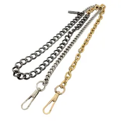 美品 MARC JACOBS マークジェイコブス ザ チェーン ショルダー ストラップ ゴールドカラー×シルバーカラー×ブラック レディース 古着 中古 USED