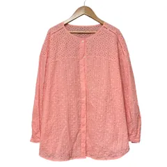 美品 23SS 組曲 エンブロイダリーレース ブラウス サイズ7 ピンク レディース 古着 中古 USED