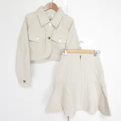 美品 DEICY デイシー デニムボレロジャケット フレアスカート セットアップ FREE/0 アイボリー レディース 古着 中古 USED