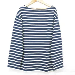 良品 Le Minor ルミノア ルーズフィット ボーダーシャツ カットソー サイズ1 ネイビー ホワイト レディース 古着 中古 USED