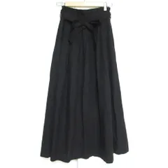 美品 RIM.ARK リムアーク リネン ロングフレアスカート サイズ38 ブラック レディース 古着 中古 USED