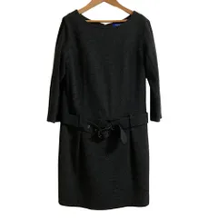 美品 BURBERRY BLUE LABEL バーバリーブルーレーベル ベルト付き ミニワンピース サイズ38 ダークグレー レディース 古着 中古 USED