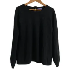 美品 BURBERRY BLUE LABEL バーバリーブルーレーベル バックリボン ニット プルオーバー セーター サイズ38 ブラック レディース 古着 中古 USED