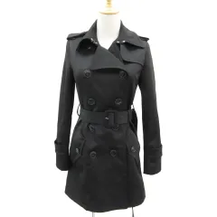 ロイヤルパーティー ROYAL PARTY トレンチコート スプリングコート ロング丈 36 S ブラック 黒 /YM5