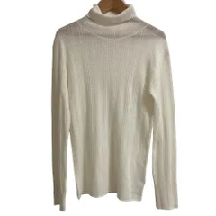 美品 25AW La Totalite ラトータリテ ウォッシャブルタートルニットプルオーバー カットソー ホワイト レディース 古着 中古 USED