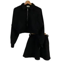 美品 24AW EIMY ISTOIRE エイミーイストワール ジャージーブルゾンセットアップ 1124602685 サイズF ブラック レディース 古着 中古 USED