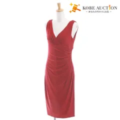 ■ ラルフローレンドレス RALPH LAUREN ワンピース ノースリーブ ドレープ ストレッチ レディース 4（M～L相当）レッド
