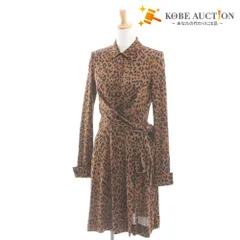 ■ ダイアンフォンファステンバーグ DIANE von FURSTENBERG ワンピース 長袖 ヒョウ柄 ベルト レディース 0 (S相当) ブラウン