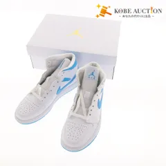■ ナイキ NIKE スニーカー シューズ BQ6472-114 靴 WMNS AIR JORDAN 1 MID メンズ レディース 25.5cm ホワイト ブルー 箱付き 未使用